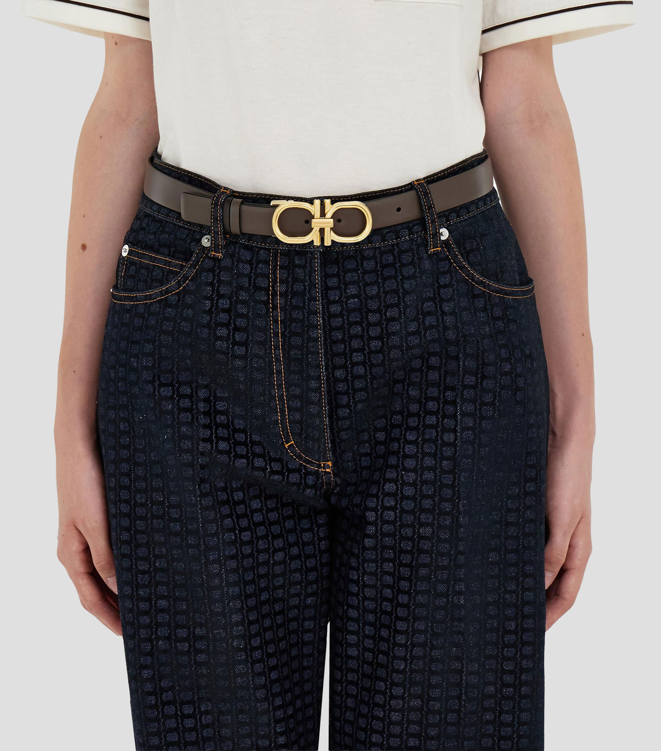 Cinturón ajustable y reversible Gancini Mujer